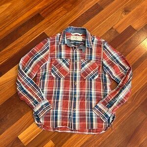 ⭐️ RGT Rogue Territory Plaid Button-up Shirt Size Large